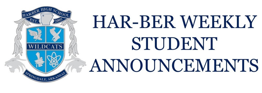 Har-Ber Weekly Student Announcements