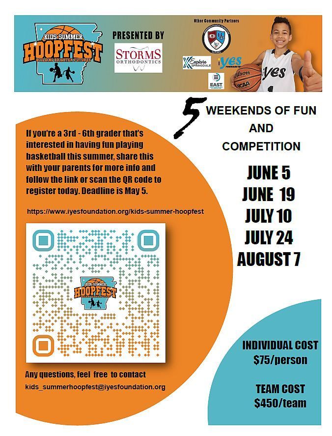 Kids Summer HoopFest flyer