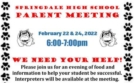 SHS Parent Meeting - Feb. 22 & 24, 2022