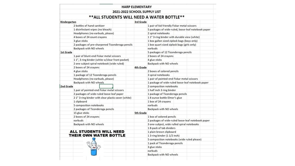 School Supply List