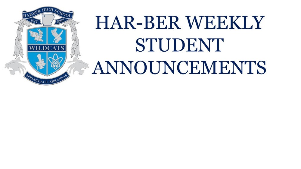 Har-Ber Weekly Student Announcements