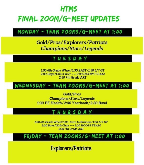 Final Zoom / G-Meet Update