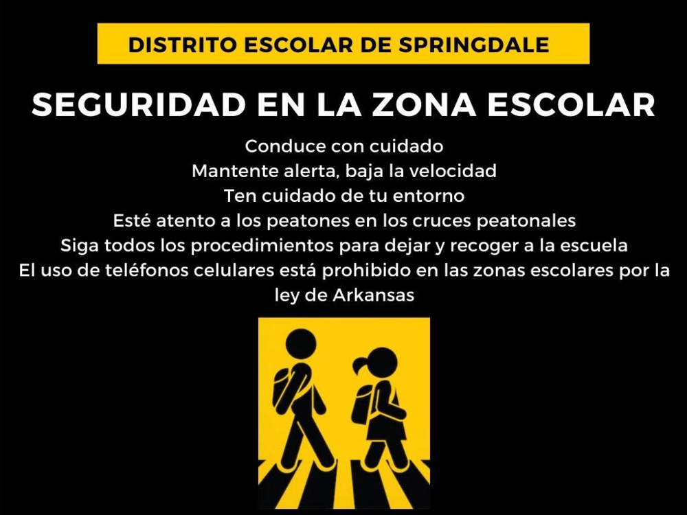 School Zone Safety flyer in Spanish