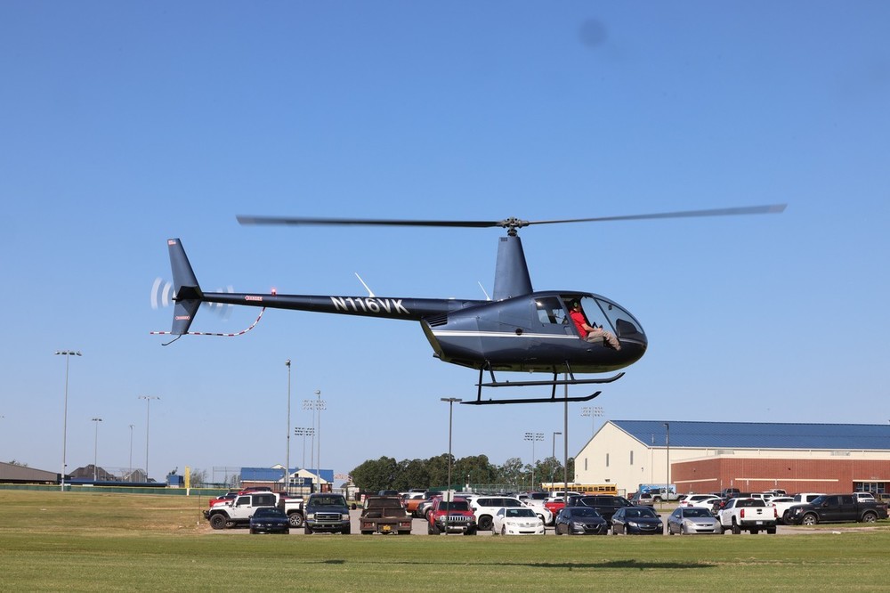 Helicopter landing supports workforce education