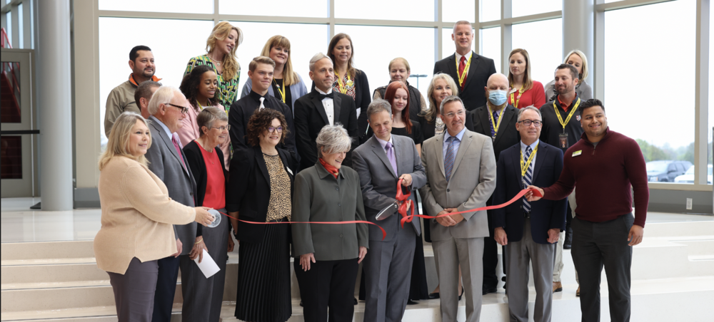 The ribbon cutting ceremony at the dedication of the Pat Ellison Performing Arts Center