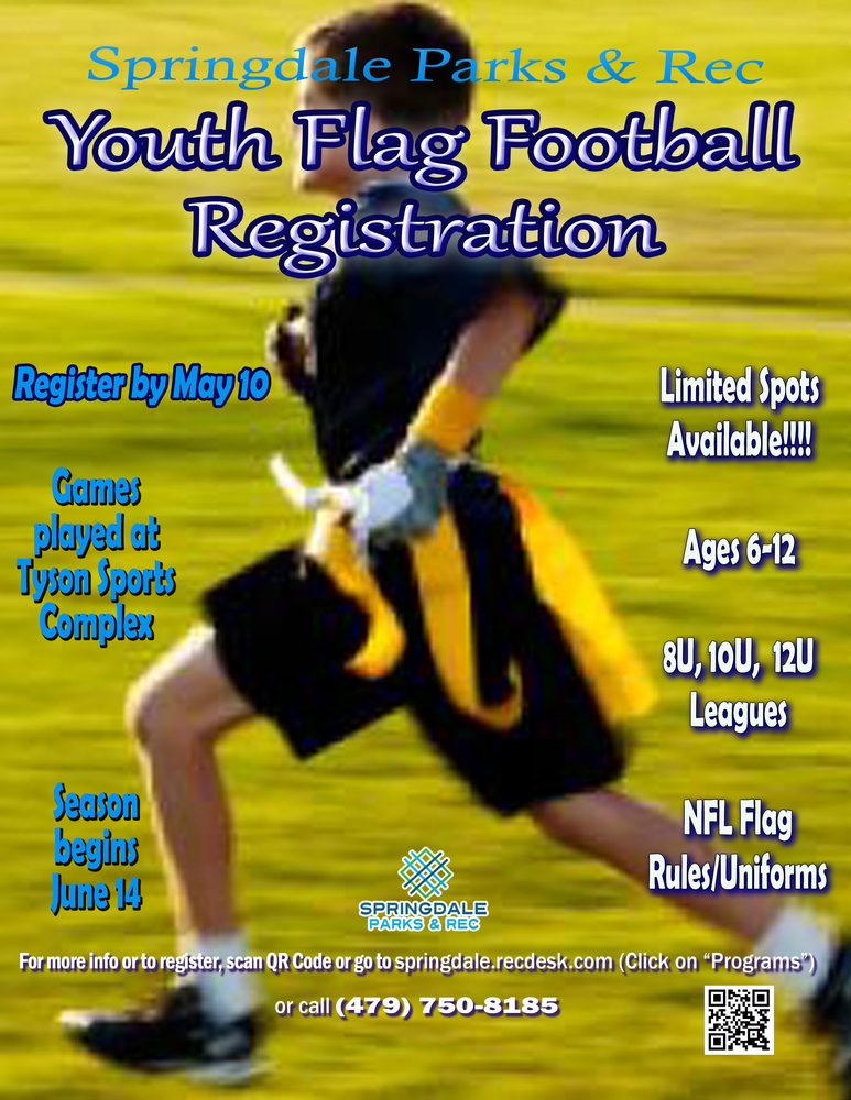 Youth Flag Football Registration flyer