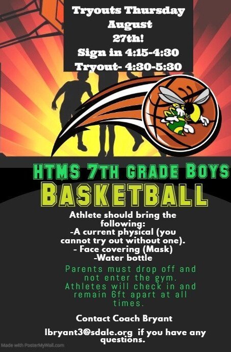 HTMS 7th Grade Boys' Basketball Tryouts
