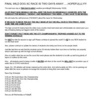 Final Wild Dog XC Race Weather Info
