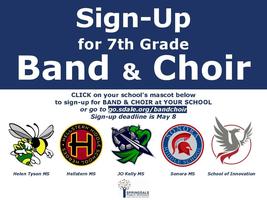 2020-2021 7th Grade Band & Choir