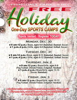 Holiday Sports Camp Flyer