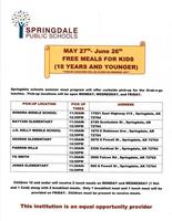Summer Meals May 27 - June 26