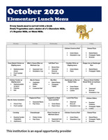 October Lunch Menu