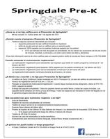 Springdale Pre-K Registration - Spanish