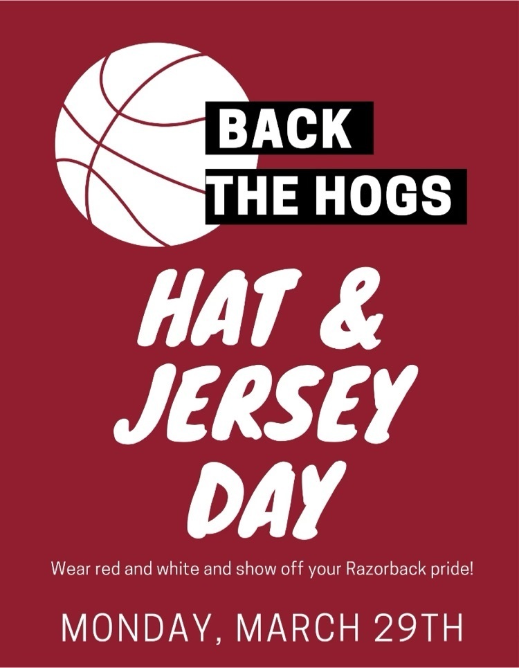 Jersey and hat day to support the Hogs!