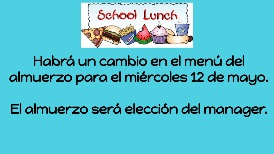 Lunch Menu Change
