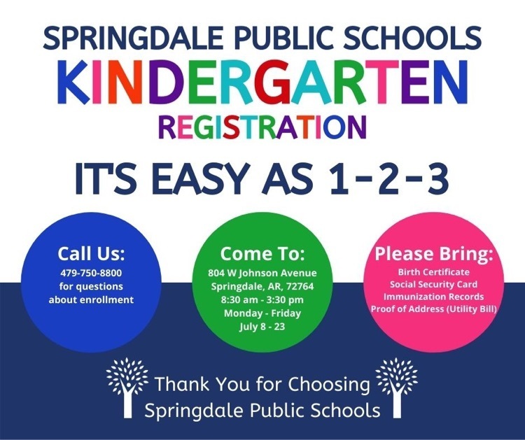 Registration for Kindergarten is easy as 1-2-3