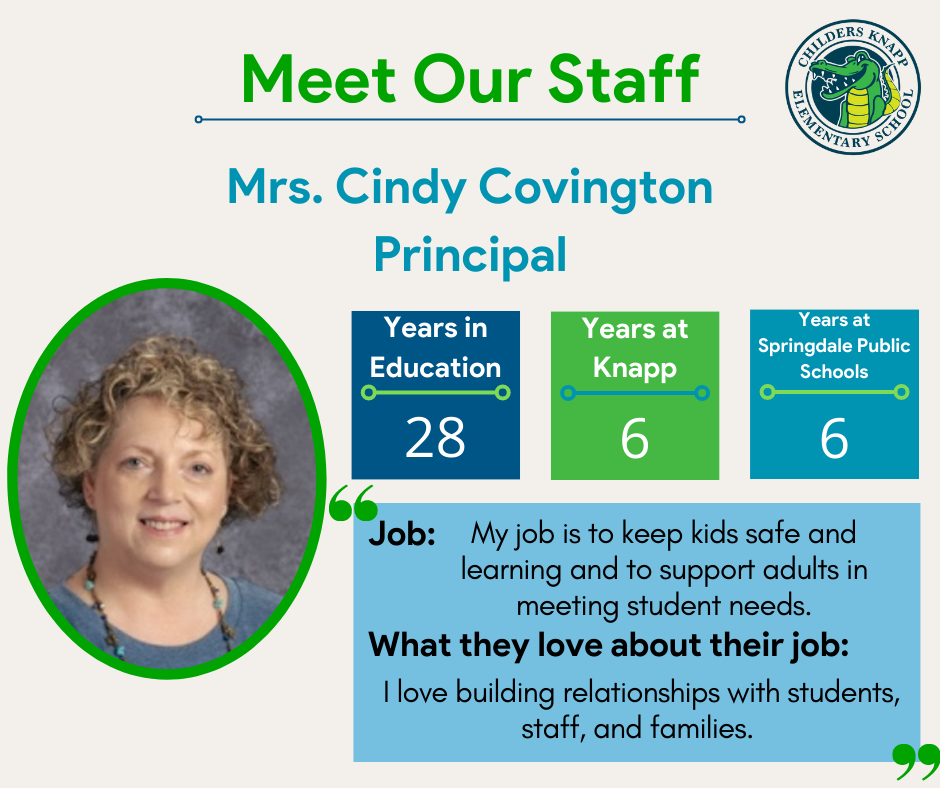 Meet Our Staff Monday! Each Monday, we will introduce you to a member of our staff. To start us off, let's meet Mrs. Covington!