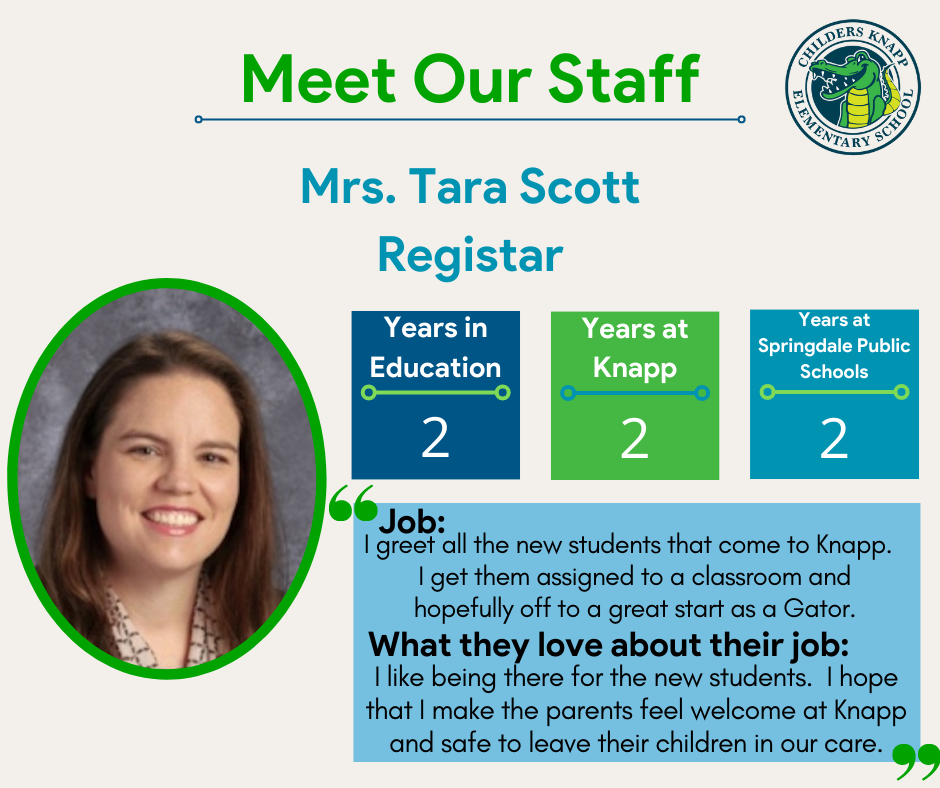 Meet Our Staff Monday! This week, we want you to meet Mrs. Tara Scott!