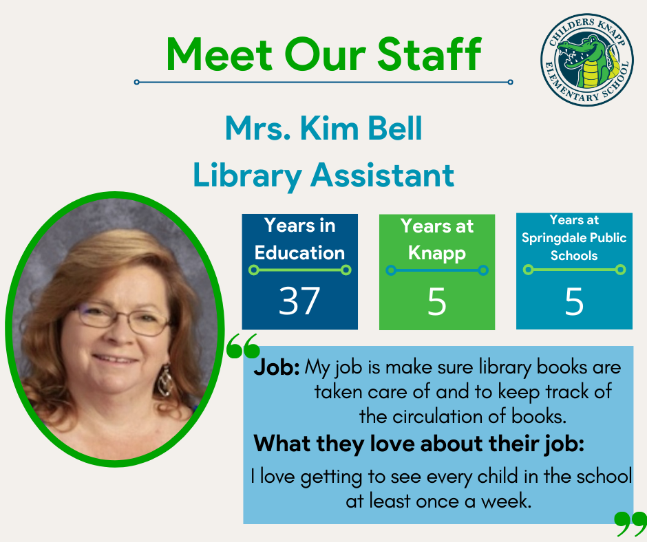Meet Our Staff Monday! This week, we want you to meet Mrs. Kim Bell!
