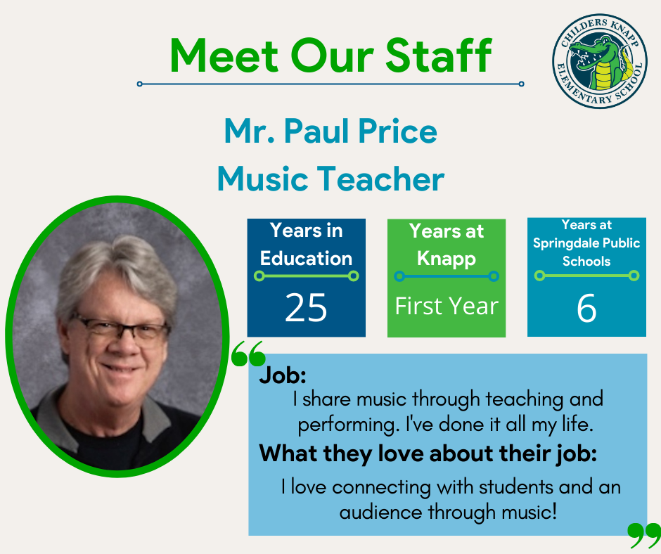 Meet Our Staff Monday! This week, we want you to meet Mr. Paul Price!