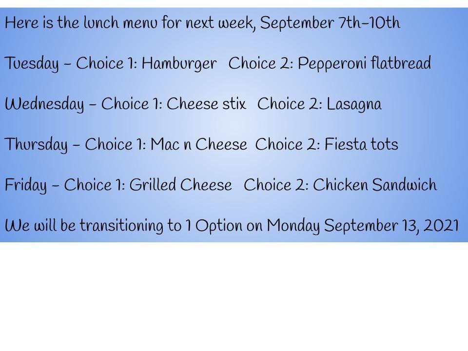 lunch changes
