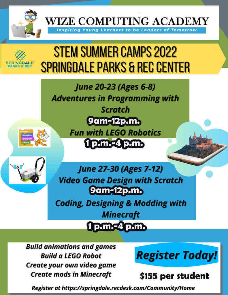 There are awesome opportunities to get active this summer with Springdale Parks and Rec. Check out the flyer if interested. 