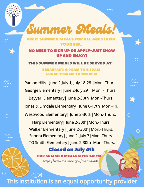 Summer meal program in English
