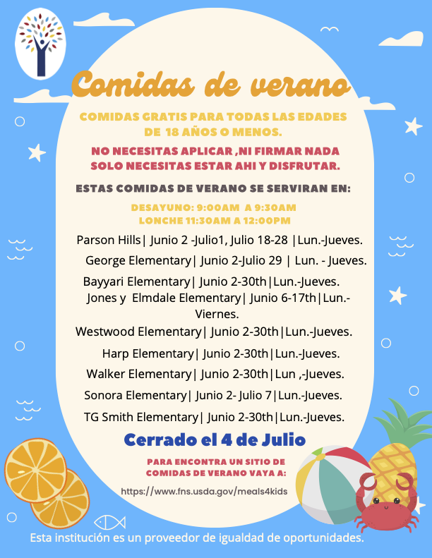 Summer meal program in Spanish