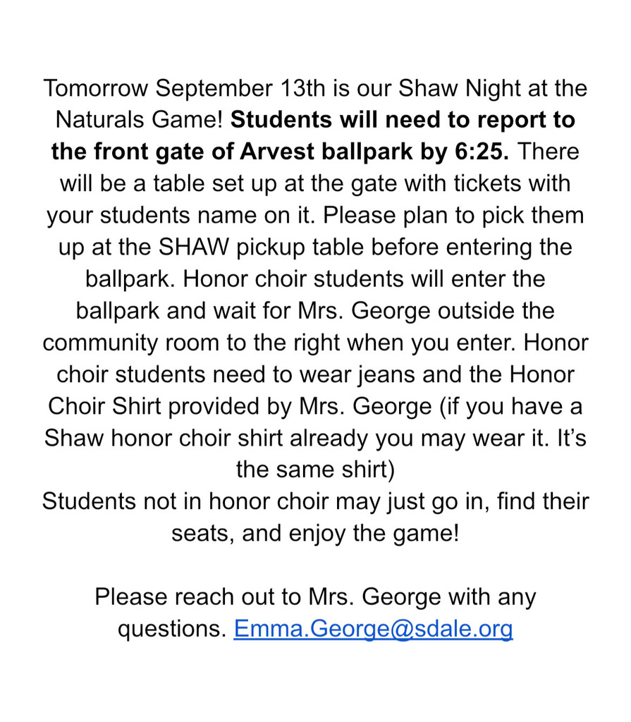 Shaw Night At Arvest Ballpark
