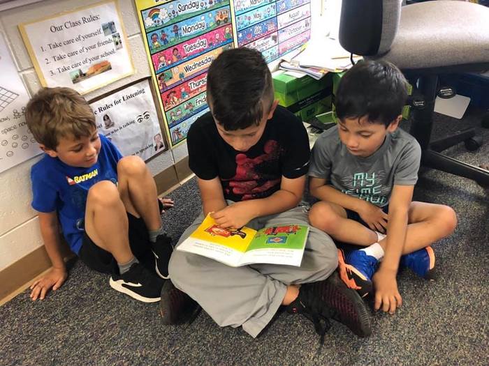 Buddy Reading with 3rd Grade and Kindergarten