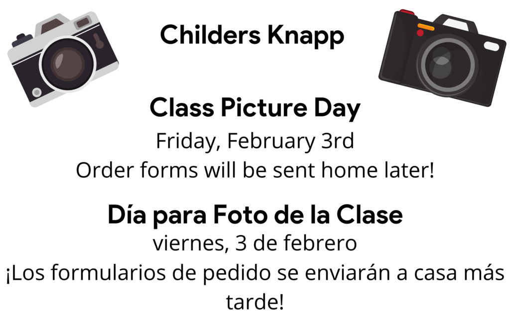 Class pictures will be Friday, Feb. 3rd.