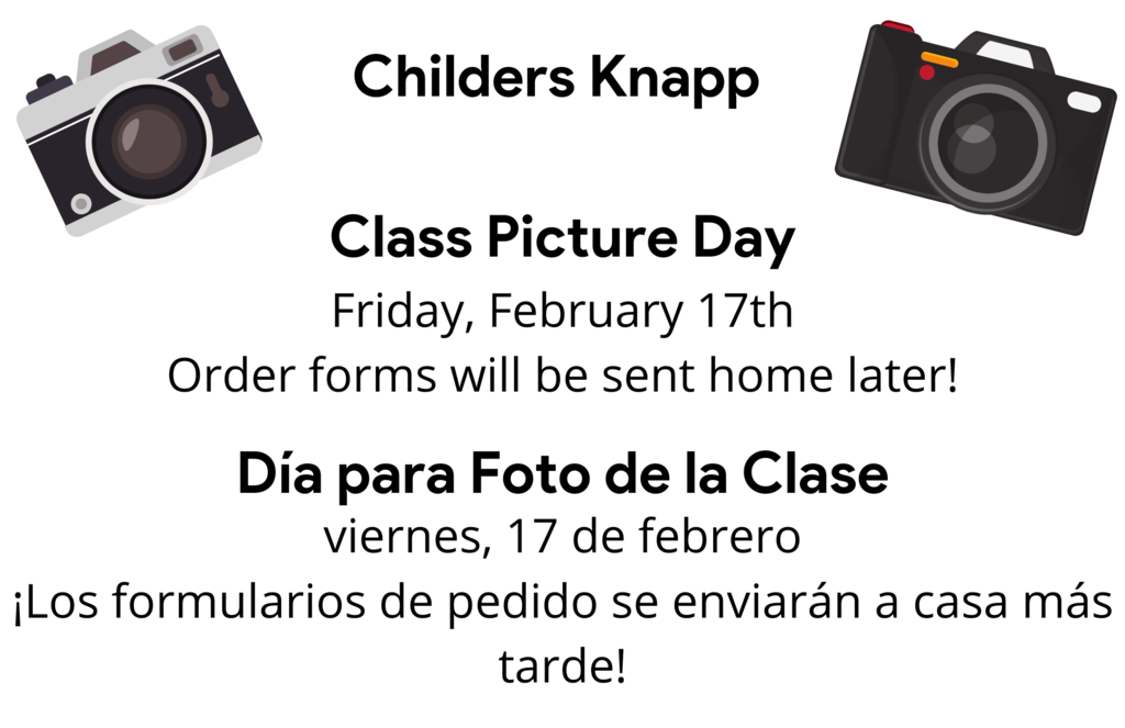 We have rescheduled class pictures for Friday, Feb. 17th.