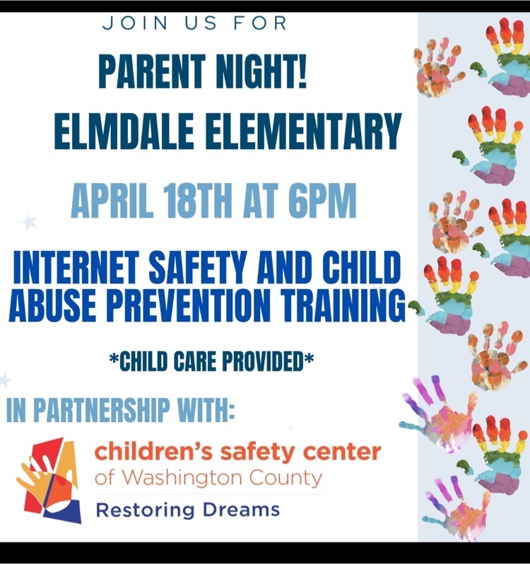 Elmdale Internet Safety and Child Abuse Prevention Training- April 18th, 6:00pm